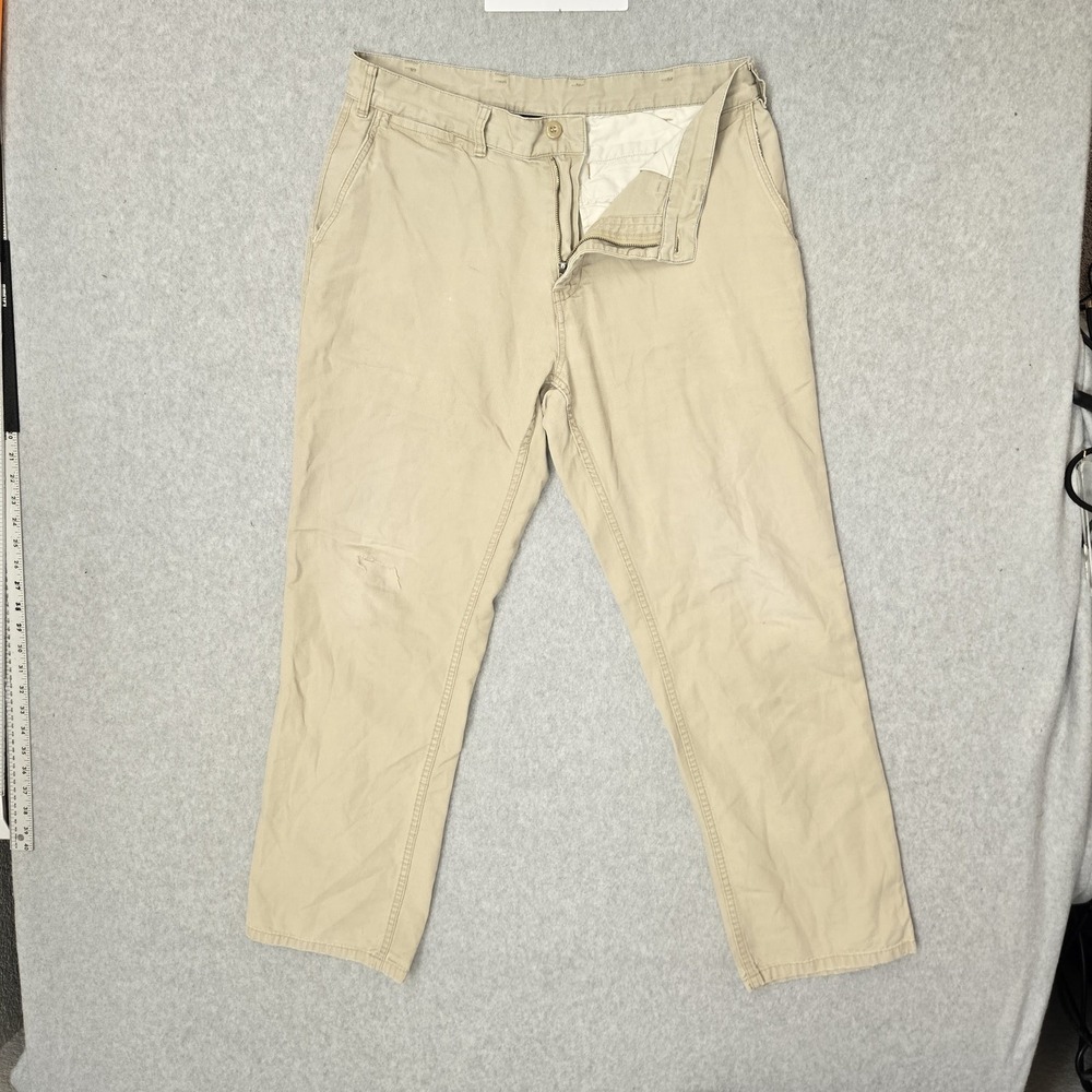 Patagonia Men Pants 34 REG Beige Chino Duck Organic Cotton 30" Inseam READ